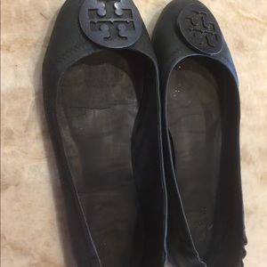Tory Burch Minnie Travel Flats- Navy Sparkle 9.5